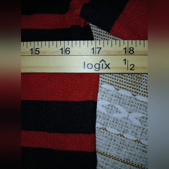 Joseph A red black turtleneck striped shirt Womens Small P NWT office wear - Picture 8 of 10